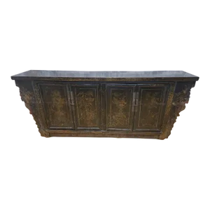 Antique Shanxi Province Hand Painted Elmwood Sideboard