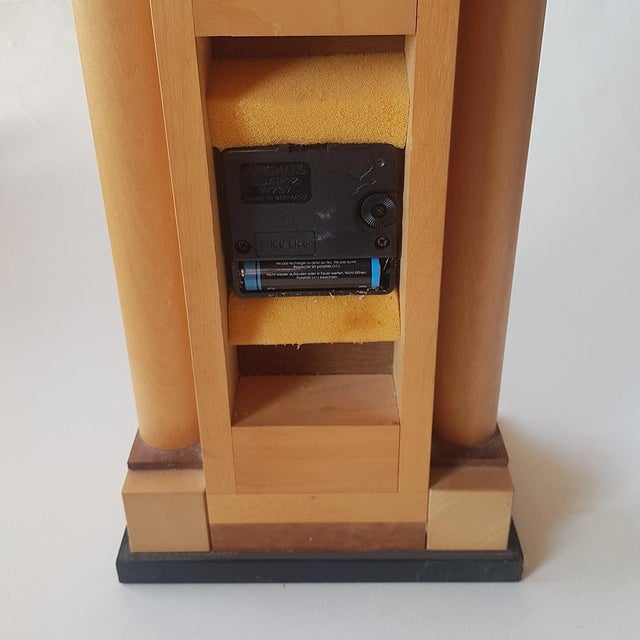 Wood Postmodern Table Clock by Pirondini, 1980s For Sale - Image 7 of 9
