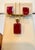 Metal 24 Carat Cushion Cut Treated Ruby Earring & Pendant Set 14 Kt Yellow Gold Chain For Sale - Image 7 of 8