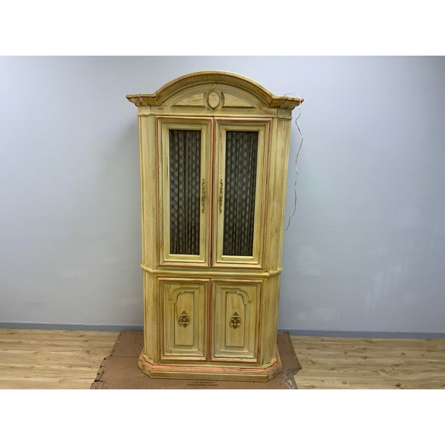 Solid Wood Large Vintage Curio Cabinet - French style. Gorgeous Solid wood. Lighting feature inside