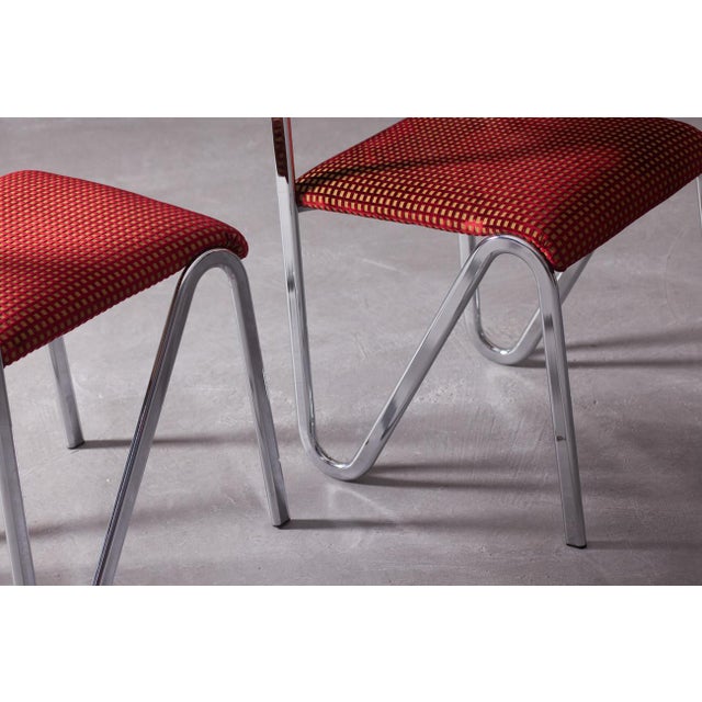 Vintage Steel Stacking Chairs, Germany, 1980s, Set of 4 For Sale - Image 4 of 13