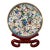 1960s Large Chinese Cloisonné Enamel "Thousand Flowers" Charger, 25" Diameter, 32.5" H on Stand For Sale