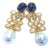 Bochic "Capri" Vintage Multi Sapphire & Ruby Earrings Set In 18K Gold & Silver For Sale