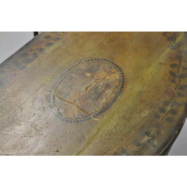 19th C. English Edwardian Polychrome Adams Painted Demilune Console Game Table For Sale - Image 10 of 12