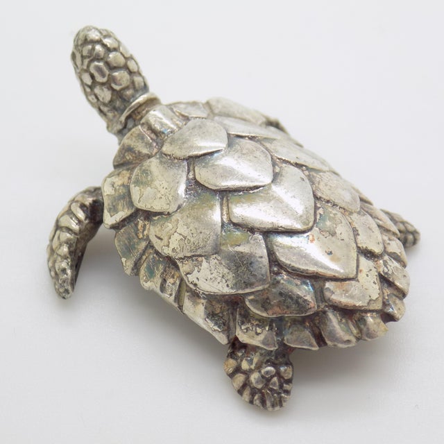 Vintage Italian Handmade Genuine Sterling Silver 925 Loggerhead Sea Turtle Figurine, 1980s For Sale - Image 13 of 13