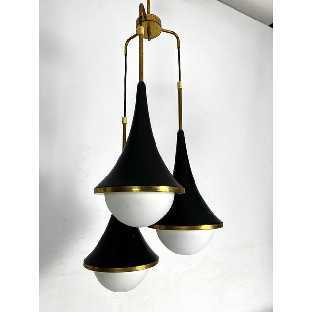 Mis-Century Stilnovo Pendant with Three Lights from Sciolari, Italy, 1950s For Sale - Image 14 of 15