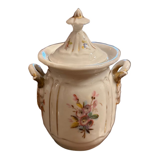 Mid 19th Century Old Paris Porcelain Covered Sugar For Sale