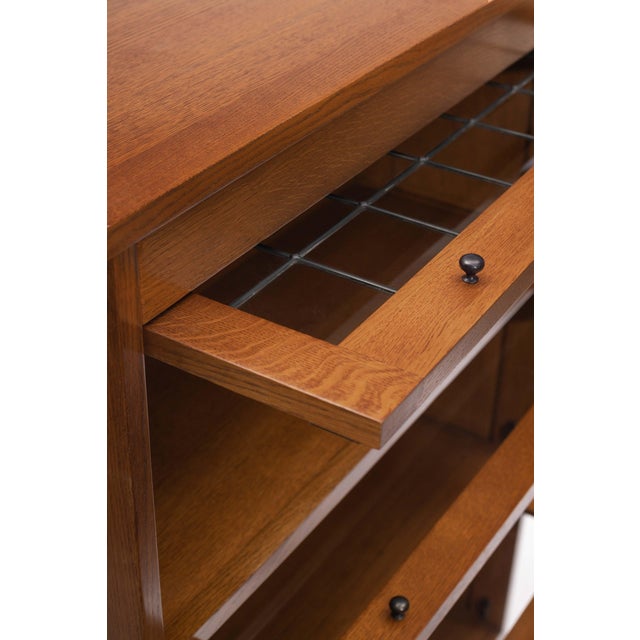 Wood Mission Craftsman Style Oak Barrister Bookcase - 3 Stack - Micheal Cherry For Sale - Image 7 of 11