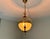 1960s French Brass & Etched Glass Bowl Pendant Light - Restored For Sale - Image 4 of 18