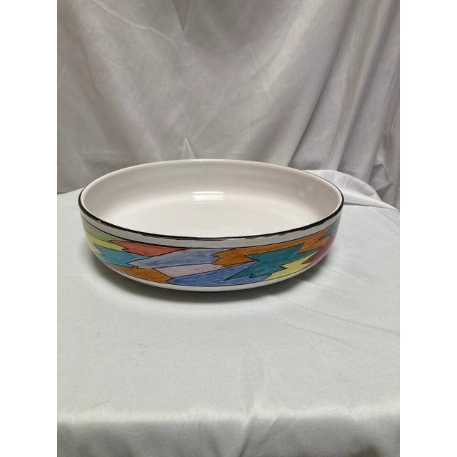 Ceramic Vintage Italian l'Antica DI DeZutq Italian Pottery Serving Bowl For Sale - Image 7 of 7