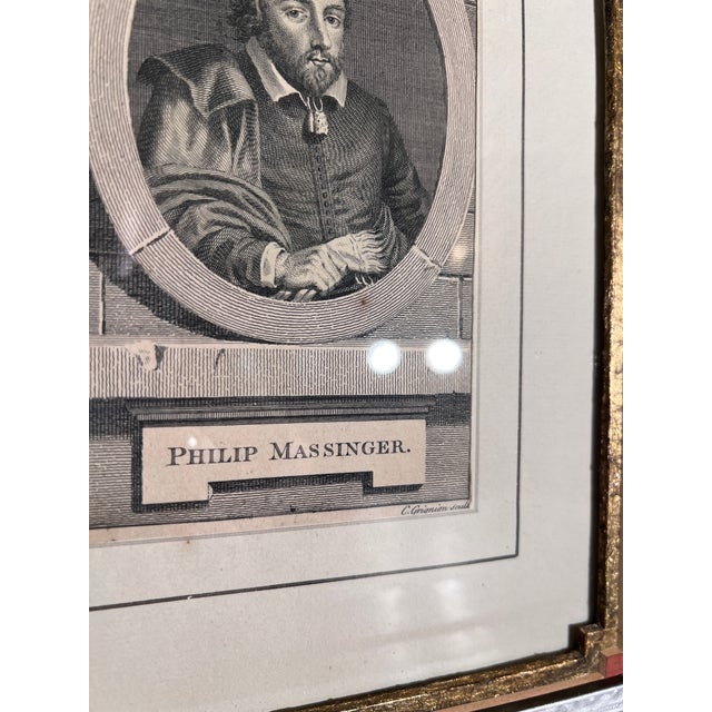 17th Century 17th Century Engraving Displayed in Fine Mated, Gilt and Painted Frame For Sale - Image 5 of 12