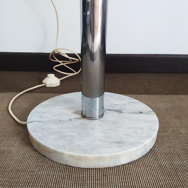 Silver Floor Lamp with Murano Glass and Marble Base by Toni Zuccheri for Mazzega, 1977 For Sale - Image 8 of 9