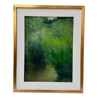 Timoteo Pérez Rubio, Green Landscape, 1920s, Oil on Cardboard For Sale