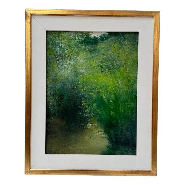 Timoteo Pérez Rubio, Green Landscape, 1920s, Oil on Cardboard For Sale