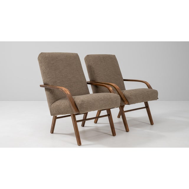 1960s Czech Upholstered Armchairs By TON - A Pair For Sale - Image 9 of 18