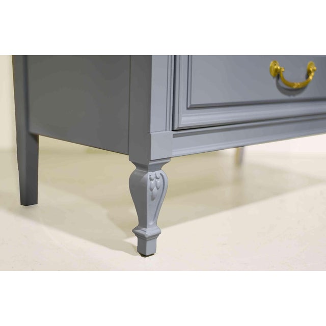 Mid Century French Louis Style Highboy by Dixie - Newly Painted For Sale - Image 9 of 15
