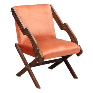 Vintage Armchair with Wooden Frame, 1960s For Sale