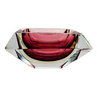 Rectangular Multifaceted Ashtray in Murano Glass by Flavio Poli for Seguso, 1960s For Sale