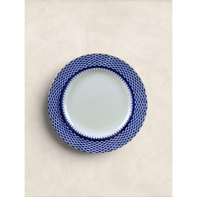 Victorian Antique English Royal Cauldon 'Cromer' Blue Transferware Small Side Plates For Sale - Image 3 of 7