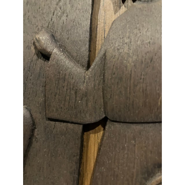 Mid 20th Century A Modernist Carved Wooden Religious Plaque Depicting Jesus Christ For Sale - Image 5 of 10