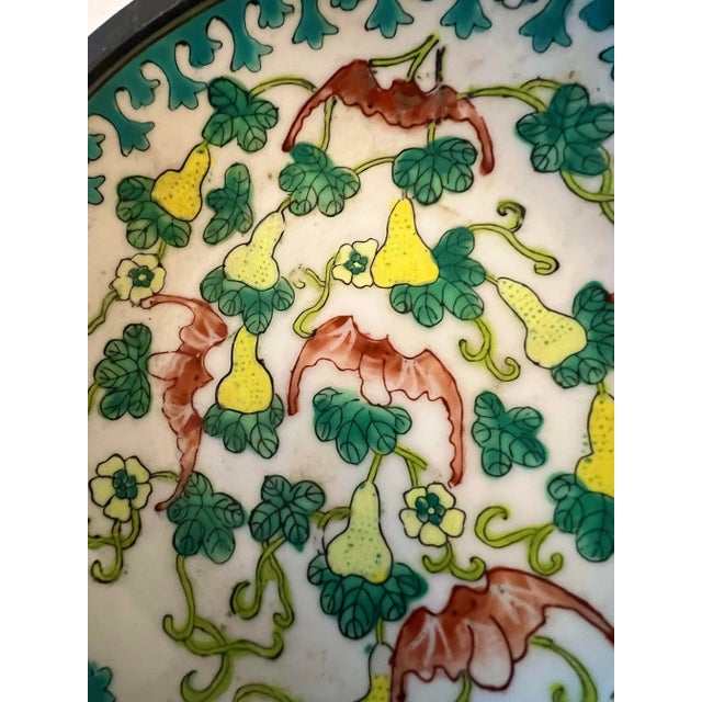 Vintage Japanese Porcelain Floral Plate - A.C.F. Decorated in Hong Kong Mark . Wonderful display plate hand painted white...