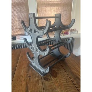 Vintage Cast Iron Wine Rack Attributed to Restoration Hardware For Sale