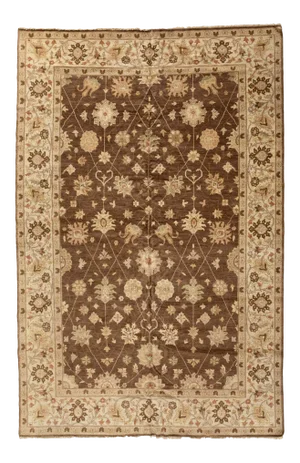 Late 20th Century Large Brown Ivory Egyptian Rug Persian Sultanabad Design Area Rug