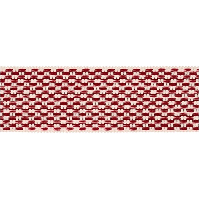 Sample - Schumacher Crawford Check Tape Wide in Cornwallis Red For Sale