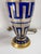 19th Century Pair of Bohemian Cameo Glass Table Lamp Vases With Greek Key Design in Blue For Sale In New York - Image 6 of 16