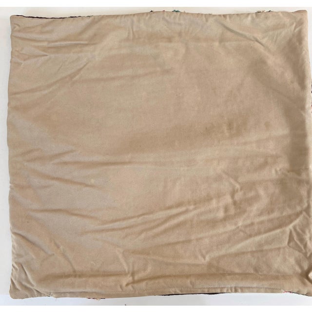 Rustic European Antique Romanian Bessarabian Tapestry Wool Kilim Pillow Cover C1930s 20"x20" For Sale - Image 3 of 4