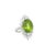 Contemporary 11.75 Carat Peridot Diamond Platinum Burst Ring, Size 6.25 For Sale - Image 3 of 6