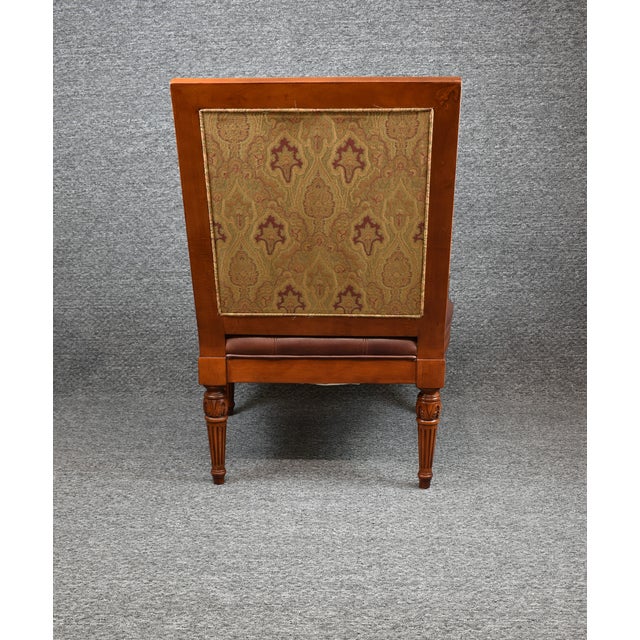 Vintage Fairfield Chair Company Carved Brown Leather Accent Chair Chairish