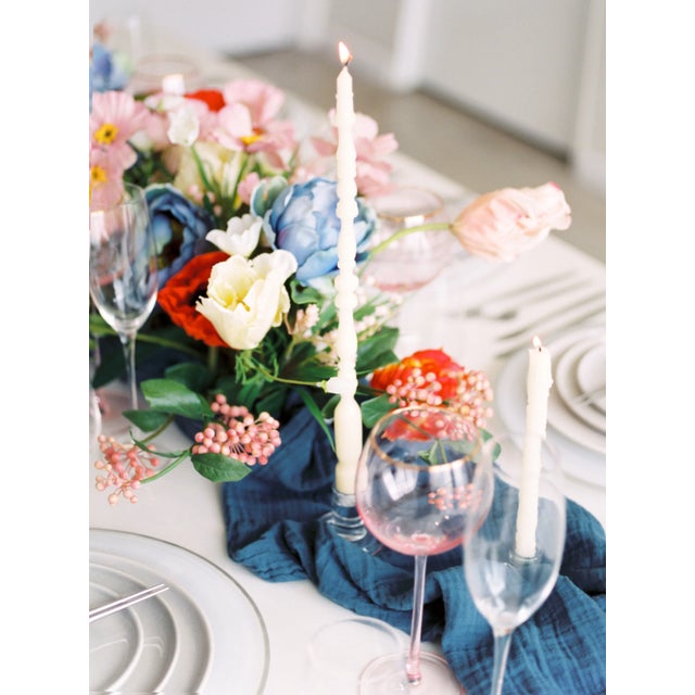 Spindle Leg Tapers, Set of 2 - Smoked Lilac For Sale - Image 4 of 5