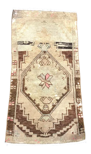 1960s Vintage Oushak Turkish Rug- 1′7″ × 3′2″