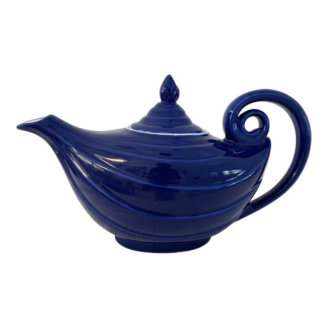 Mid-Century Cobalt Blue Hall Alladin Teapot For Sale
