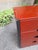 Azucena Como Bedside Tables MB3 Model in Red Lacquer and Burnished Brass by Luigi Caccia Dominioni for Azucena, 1970s, Set of 2 For Sale - Image 4 of 9