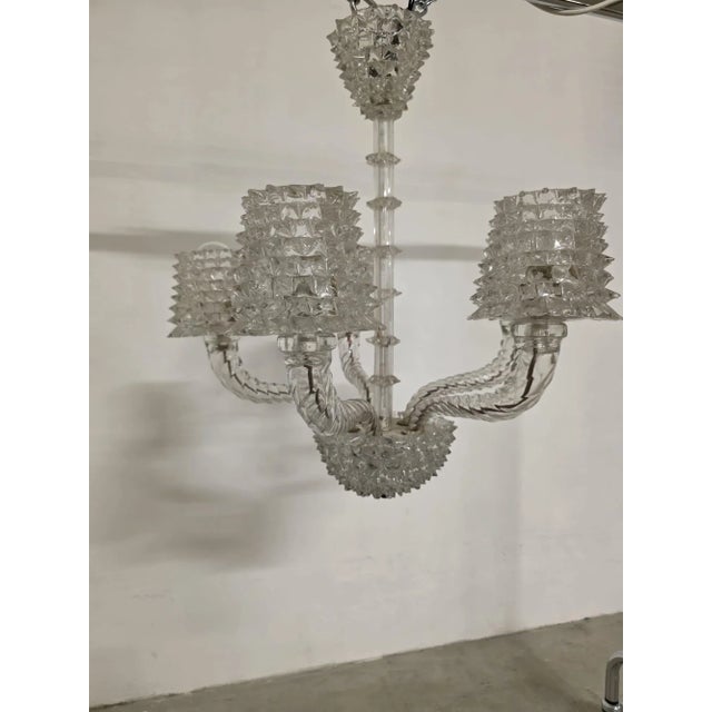 Five-Light Chandelier in Rostral Glass by Barovier & Toso, 1940s For Sale - Image 10 of 18