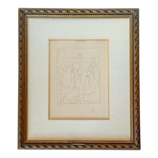"Nestor's Tales of the Trojan War" Etching After Pablo Picasso (Spanish, 1881-1973), Numbered Restrike of Original Plate, Framed For Sale