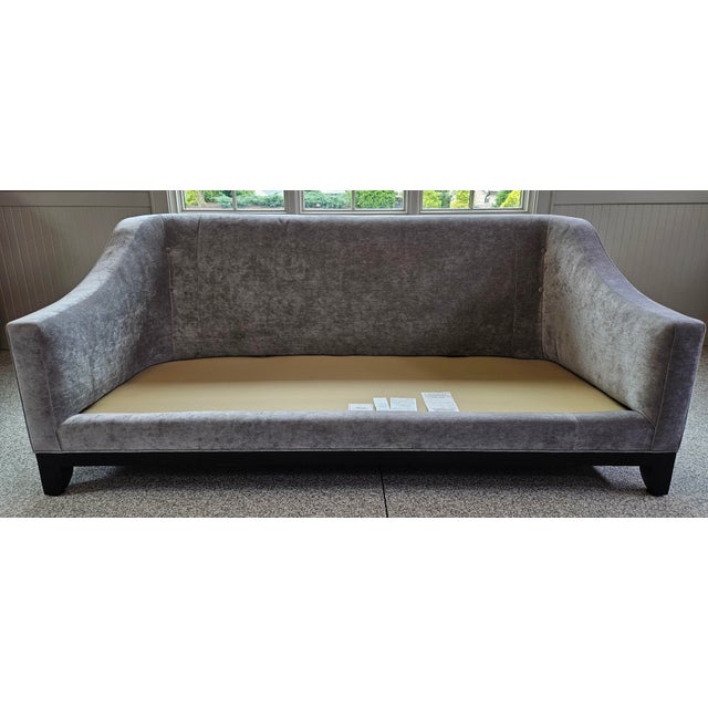 2010s Baker Furniture Laura Kirar Neue Loveseat - Gray Chenille, Grade 5 For Sale - Image 5 of 6