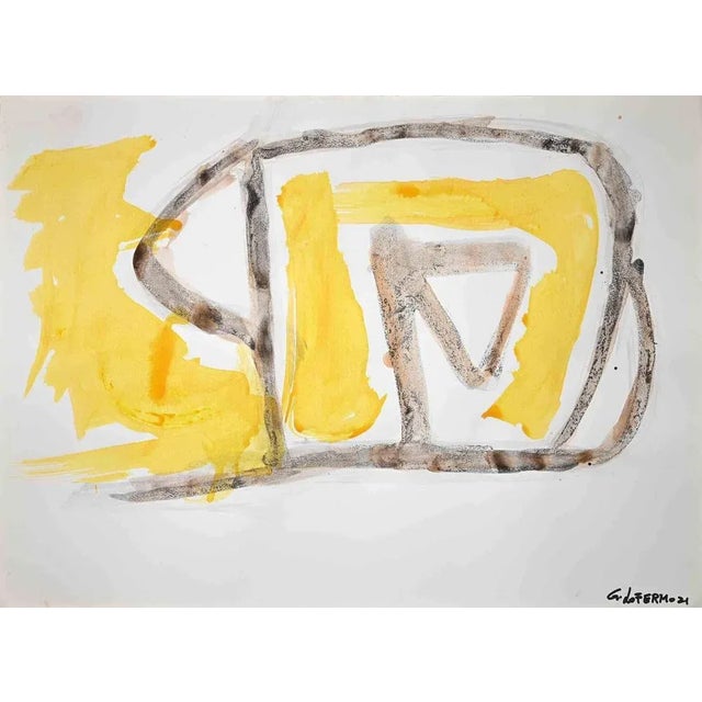 Abstract Composition is an original drawing in Tempera and Watercolor on paper realized by Giorgio Lo Fermo in 2021. Good...