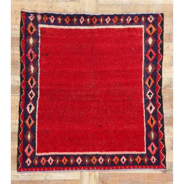 Vintage Red Persian Rug - 05'04 X 05'08 For Sale - Image 9 of 9