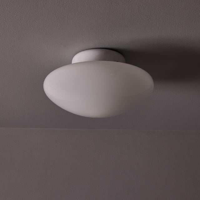 Small Sergio Mazza 'Magnolia' Opaline Glass Ceiling or Wall Lamp for Quattrifolio For Sale - Image 10 of 17