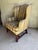 Mid 20th Century Vintage Kittinger Traditional Georgian Style Silk Upholstery Mahogany Wing Back ArmChair For Sale - Image 9 of 12