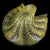 Vintage Murano Barovier Toso Blue Rim Gold Flecks Ribbed Surface Italian Art Glass Seashell Sculptural Bowl For Sale - Image 9 of 10
