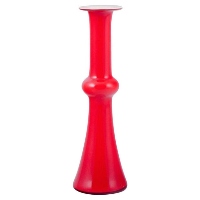 Carnaby Vase in Red Art Glass by Per Lütken for Holmegaard, 1960s For Sale - Image 6 of 6