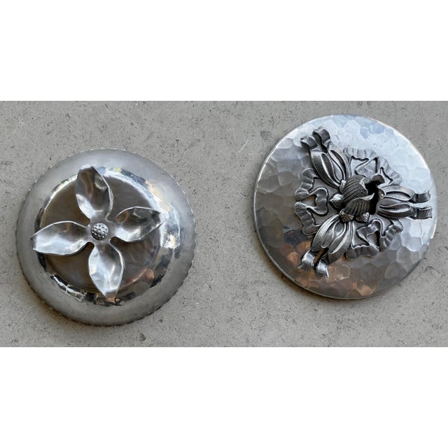 Circa 1930 Whimsical Hand Forged Rose & Ribbon Aluminum Trinket Box For Sale - Image 13 of 18