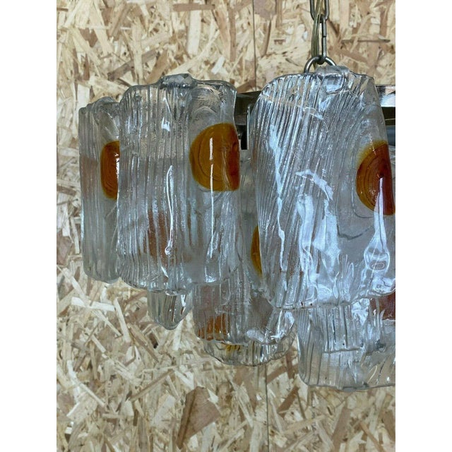 Large Murano Glass and Chrome Chandelier, 1960s For Sale - Image 9 of 13