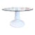 Vintage Carved Wood Pedestal Table With 54" Beveled Glass Top For Sale