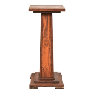Stickley Style Antique Mission Arts & Crafts Pine Pedestal Table or Plant Stand, Circa 1910 For Sale