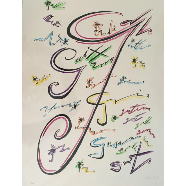 Rafael Alberti, Letter G, Lithograph, 1972 For Sale